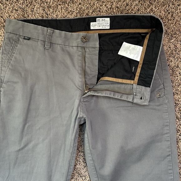 Fox Racing Selecter Slim Tapered Leg Pants Men's Size 34x32 Gray - Picture 5 of 16
